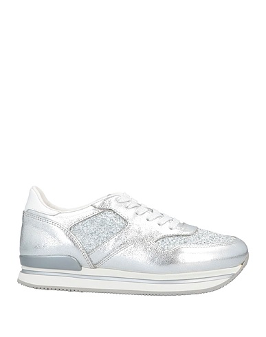 HOGAN Sneakers Silver Leather, Textile fibres