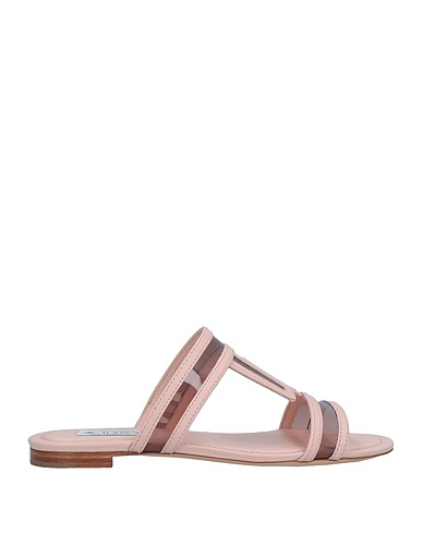 TOD'S Sandali Rosa chiaro Pelle, Altre Fibre
