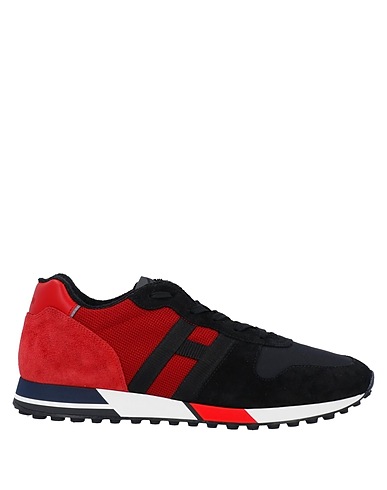 HOGAN Sneakers Negro Cuero, Fibras textiles