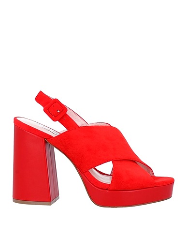 MY TWIN TWINSET Sandals Red Textile fibres