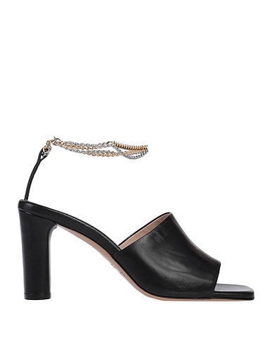 KALDA Sandals Black Leather, Metal