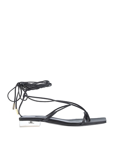 VERSACE Flip flops Black Leather