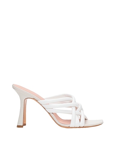 8 by YOOX Sandals LEATHER MULTI-STRAP SANDAL
 White Textile fibres, Leather