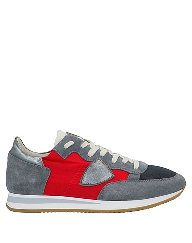 PHILIPPE MODEL Sneakers Grey Soft Leather, Textile fibres