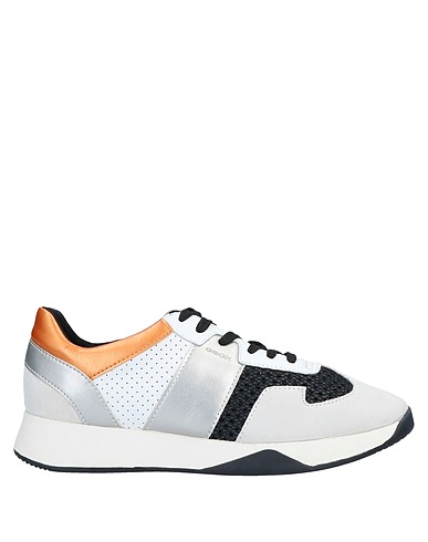 GEOX Sneakers Light grey Leather, Textile fibres