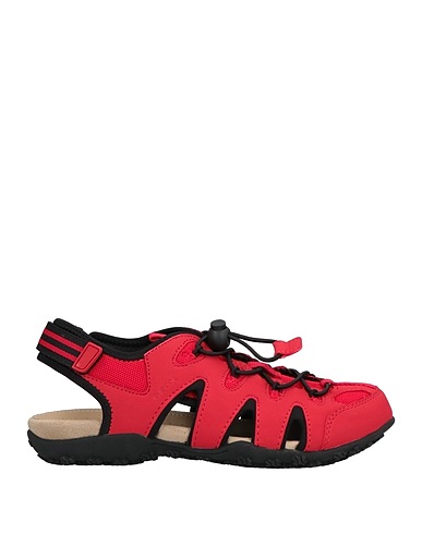 GEOX Sandals Red Other Fibres, Textile fibres