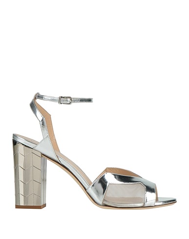 D·MILANO Sandalen Silber Kalbsleder, Gewebefasern