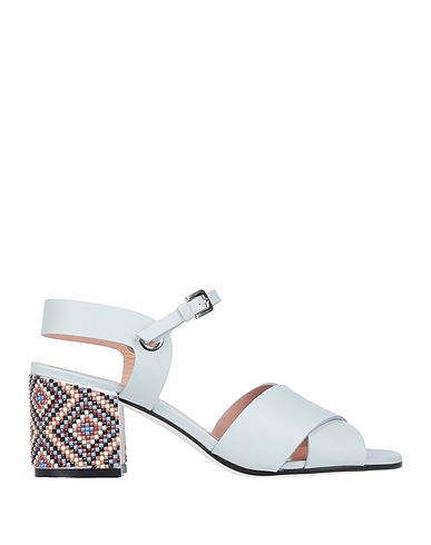 POLLINI Sandals Sky blue Calfskin