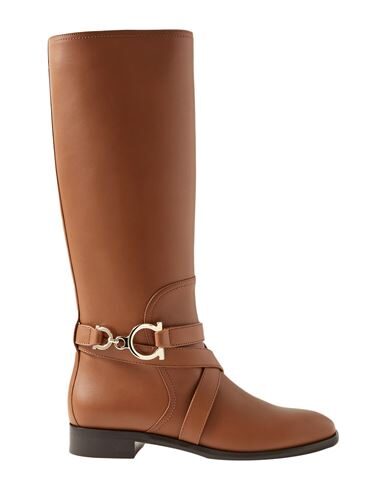 Ferragamo Knee Boots In Tan