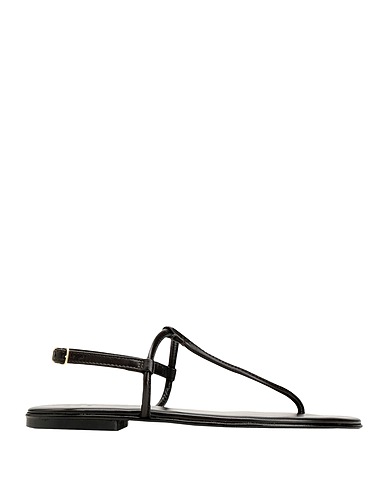 8 by YOOX Flip flops Dark brown 100% Ovine leather