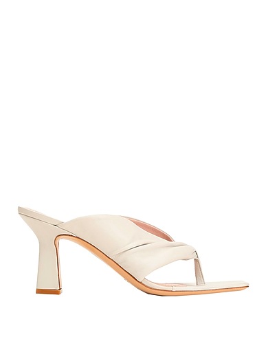 8 by YOOX Infradito LEATHER SQUARE TOE THONG SANDAL
 Avorio 100% Pelle di capra