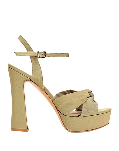 8 by YOOX Sandali MOIRÉ PLATFORM SANDAL
 Verde chiaro 100% Poliestere