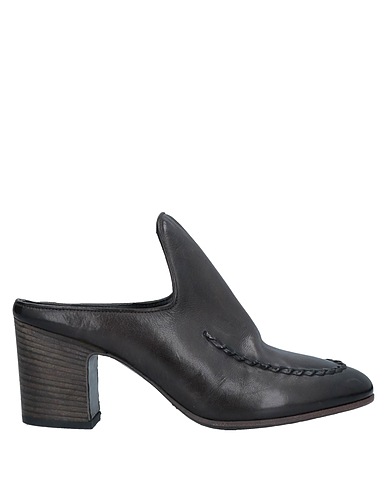 PANTANETTI Mules and clogs Charcoal Soft Leather