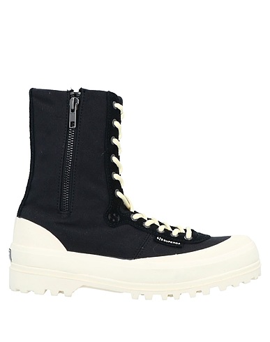 PAURA x SUPERGA Ankle boot Black 80% Cotton, 20% Leather