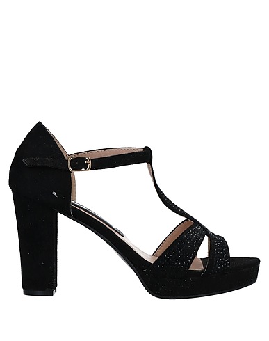 SEXY WOMAN Sandals Black Textile fibres
