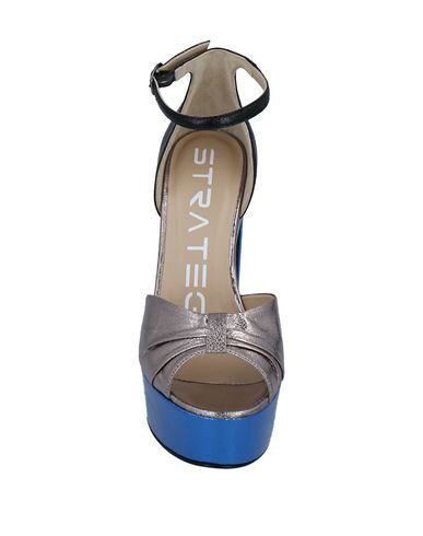 Shop Strategia Woman Sandals Silver Size 6 Soft Leather