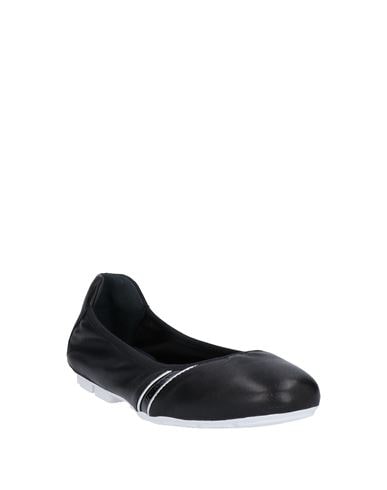 Hogan H511 Black Silver Flat Ballerina Shoes In Black