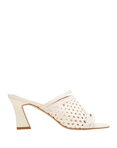 8 by YOOX Sandali WOVEN LEATHER SQUARE TOE SANDAL
 Avorio 100% Pelle di vitello