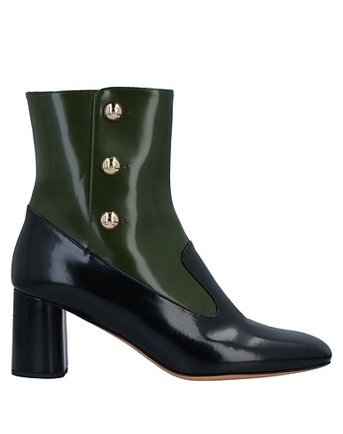 ROCHAS Stiefelette Militärgrün Leder