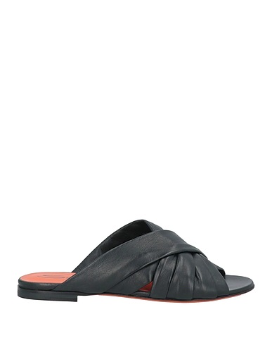 SANTONI Sandals Black Leather