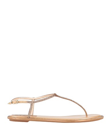 RENE' CAOVILLA Flip flops Beige Textile fibres