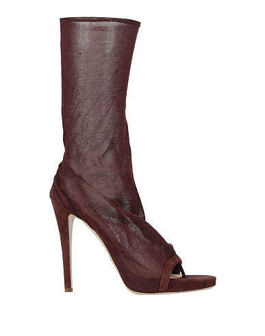 ERMANNO SCERVINO Ankle boot Brown Textile fibers, Leather