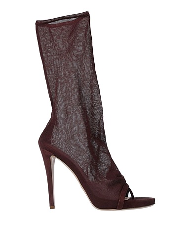 ERMANNO SCERVINO Ankle boot Chocolate brown Textile fibres, Leather