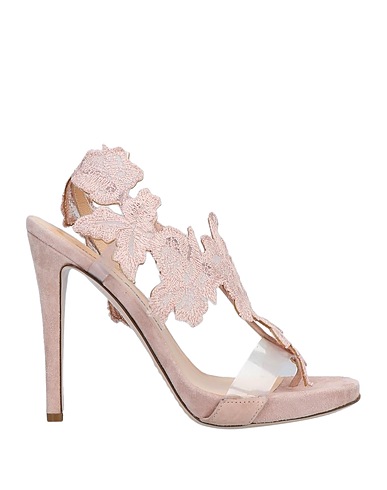 ERMANNO SCERVINO Flip flops Blush Leather, Textile fibres