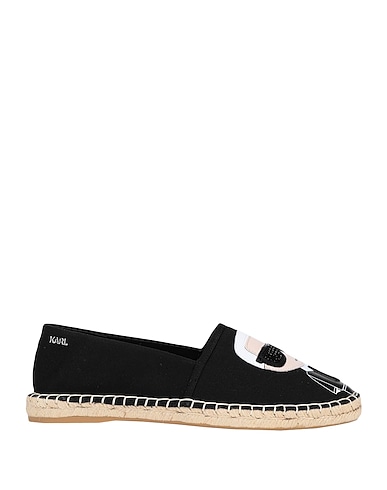 KARL LAGERFELD Espadrilles KAMINI KARL IKONIC SLIP ON
 Black Soft Leather, Textile fibers