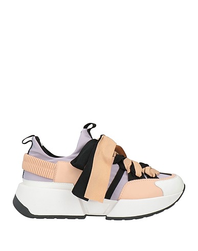 DORIA MARIA Sneakers Beige Leather, Textile fibers