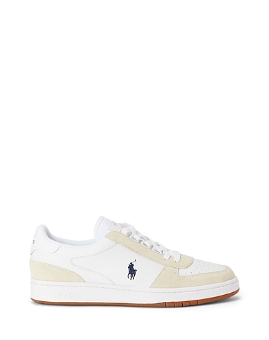 POLO RALPH LAUREN Sneakers COURT LEATHER & SUEDE SNEAKER
 White Soft Leather