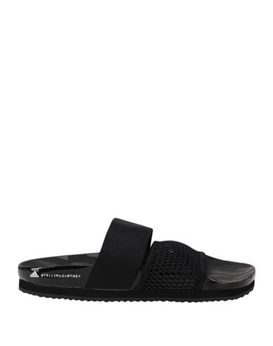 Adidas By Stella Mccartney Latte Two-strap Slides In Black