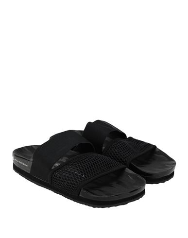 Adidas By Stella Mccartney Latte Two-strap Slides In Black