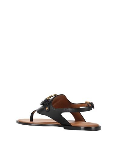 See By Chloé Hana Leather Slingback Thong Sandals In Black