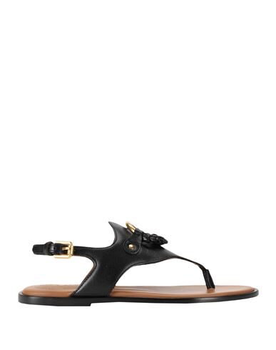 See By Chloé Hana Leather Slingback Thong Sandals In Black