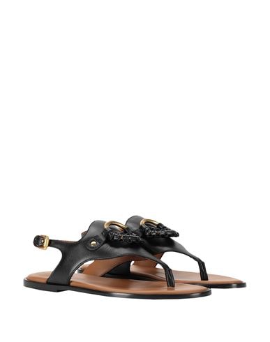 Shop See By Chloé Hana Woman Thong Sandal Black Size 7 Calfskin