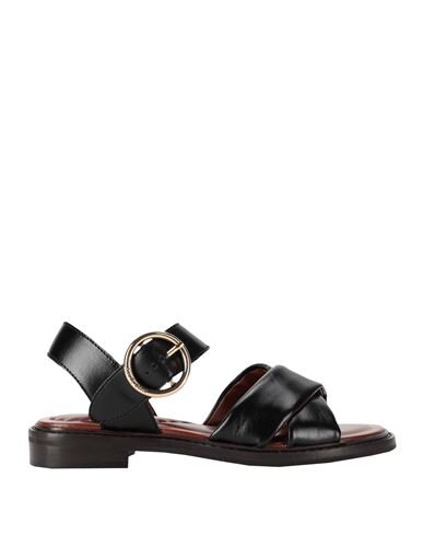 See By Chloé Lyna Leather Crisscross Sandals In Black