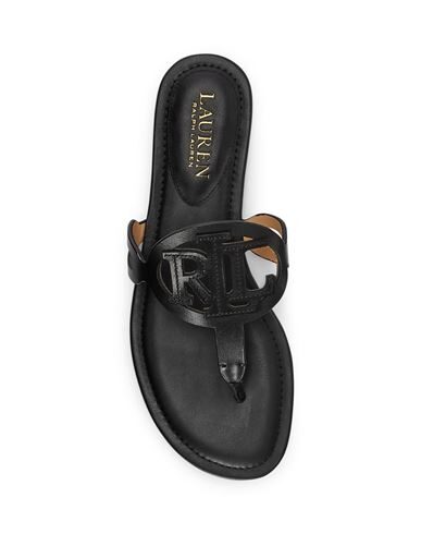 Ralph Lauren Toe Strap Sandals In Black