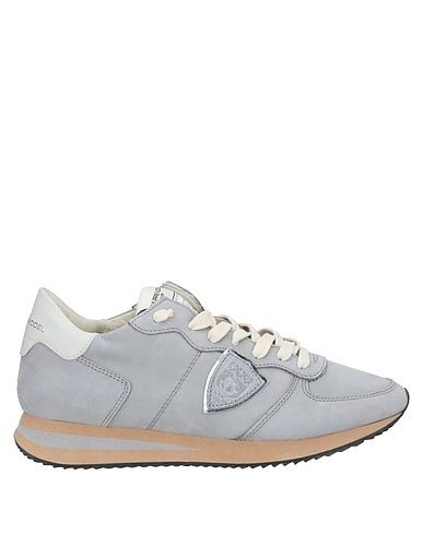 PHILIPPE MODEL Sneakers Grey Leather, Textile fibers