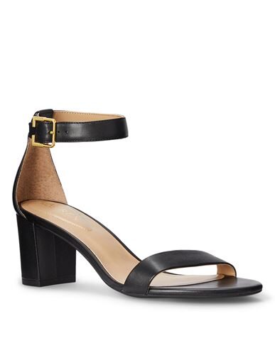 Ralph Lauren Waverli Sandals In Black In Black