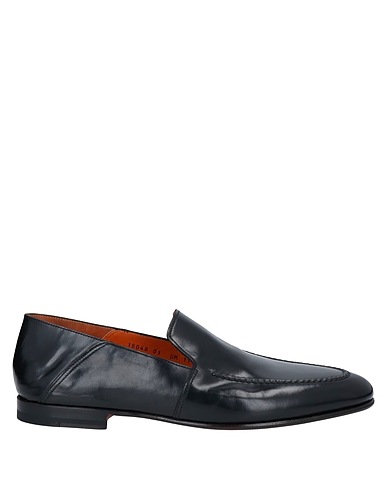 SANTONI Loafers Black Soft Leather