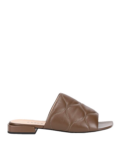 FURLA Sandali FURLA BLOCK MULES 
 Khaki 100% Pelle