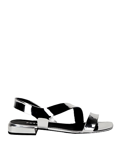 FURLA Sandals FURLA BLOCK SANDAL 
 Silver 100% Polyurethane