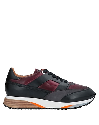 SANTONI Sneakers Burgundy Soft Leather
