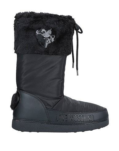 LOVE MOSCHINO Boots Black Nylon, Textile fibres