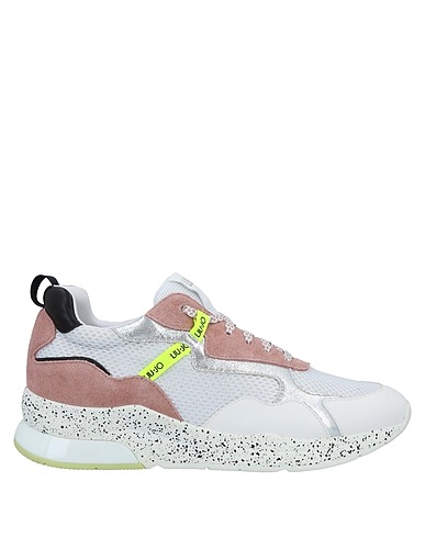 LIU •JO Sneakers White Leather, Textile fibers