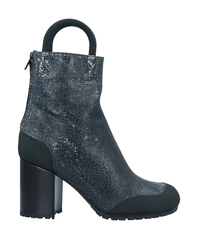 RANDOM IDENTITIES Ankle boot Black Leather, Rubber
