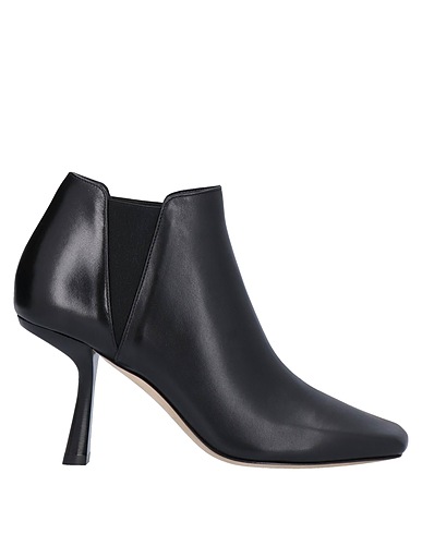 JIMMY CHOO Ankle boot Black Soft Leather, Textile fibres