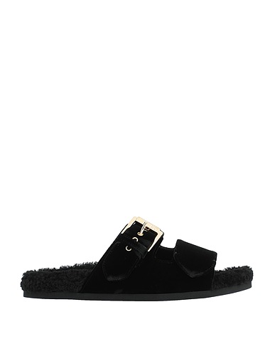 N°21 Sandals Black Textile fibers, Shearling