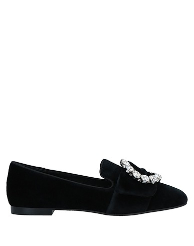 DOLCE&GABBANA Mocassino Nero 79% Cotone, 20% Viscosa, 1% Elastan